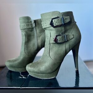 G by Guess Olive Heeled Boots